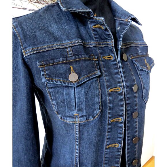 Kut from the Kloth Women's Amelia Denim Jacket Cropped  XS  NWOT - Picture 4 of 9